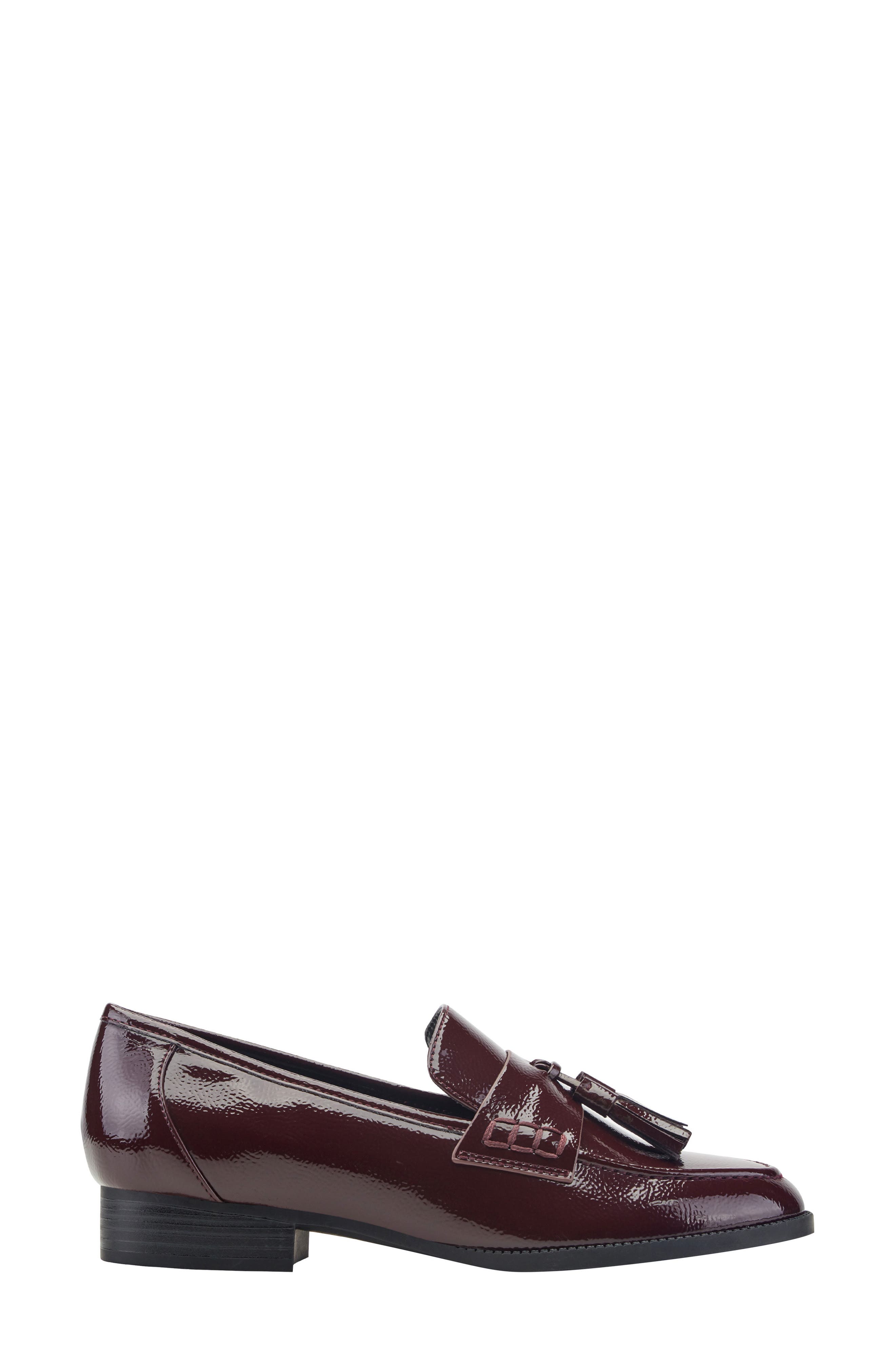Irka Faux Patent Loafer, Alternate, color, GARNET