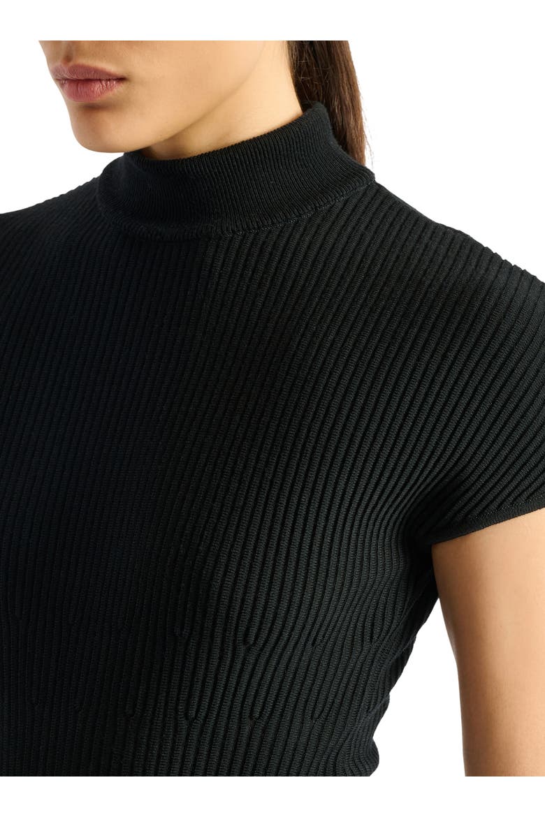 Ribbed knit bodysuit, Alternate, color, black