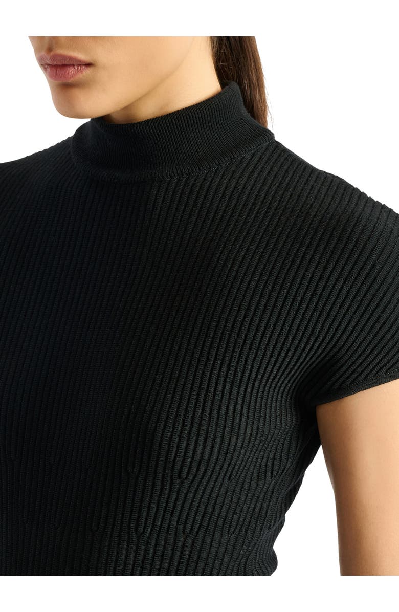 Balmain Ribbed knit bodysuit, Alternate, color, Black