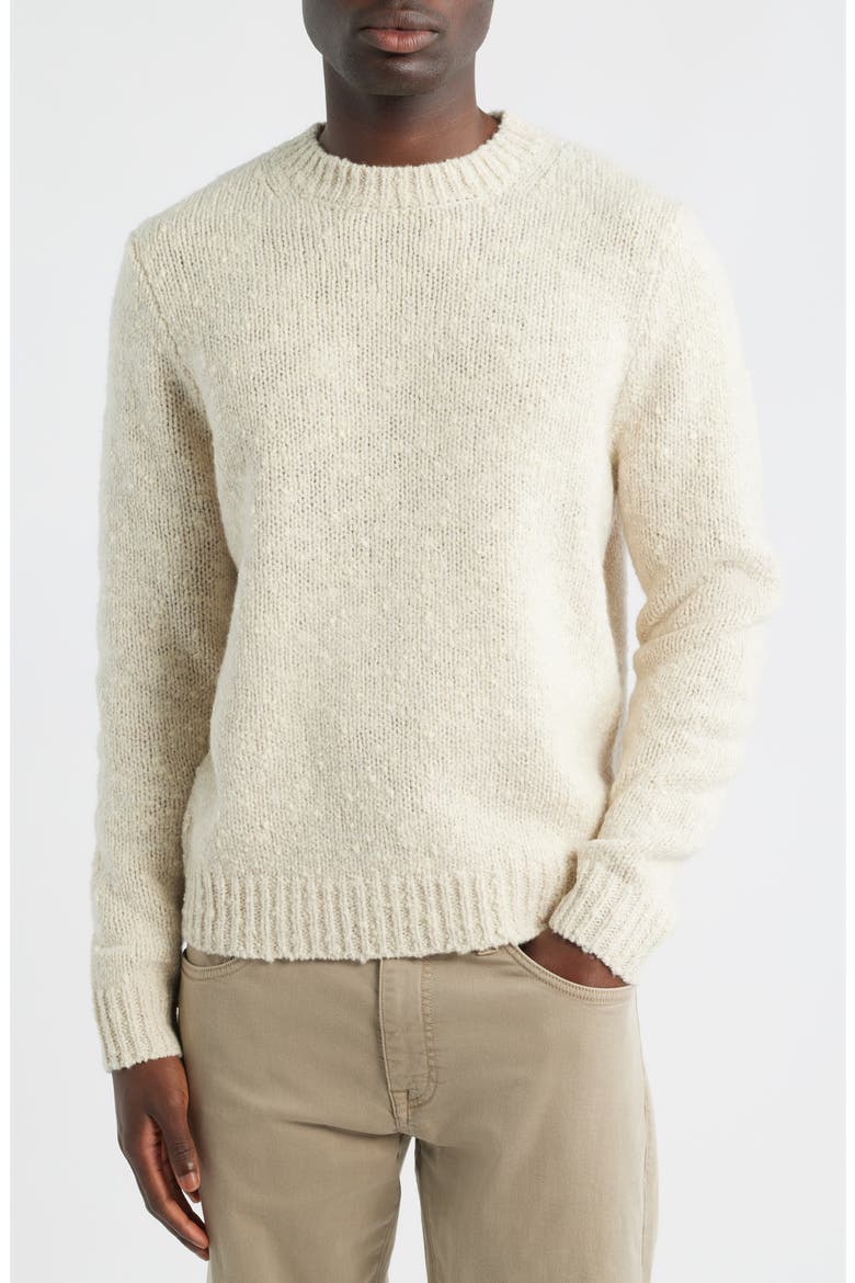 Italian Merino Wool Blend Crewneck Sweater, Main, color, IVORY EGGNOG