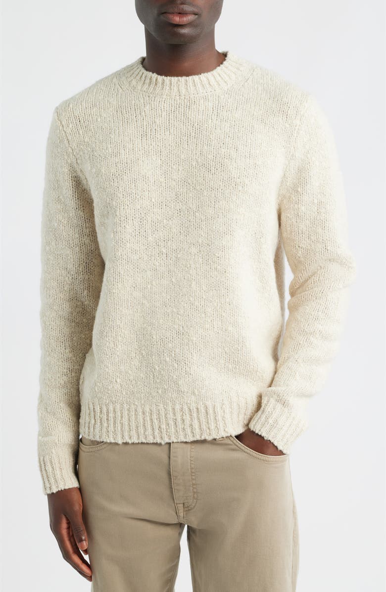 Nordstrom Italian Merino Wool Blend Crewneck Sweater, Main, color, Ivory Eggnog