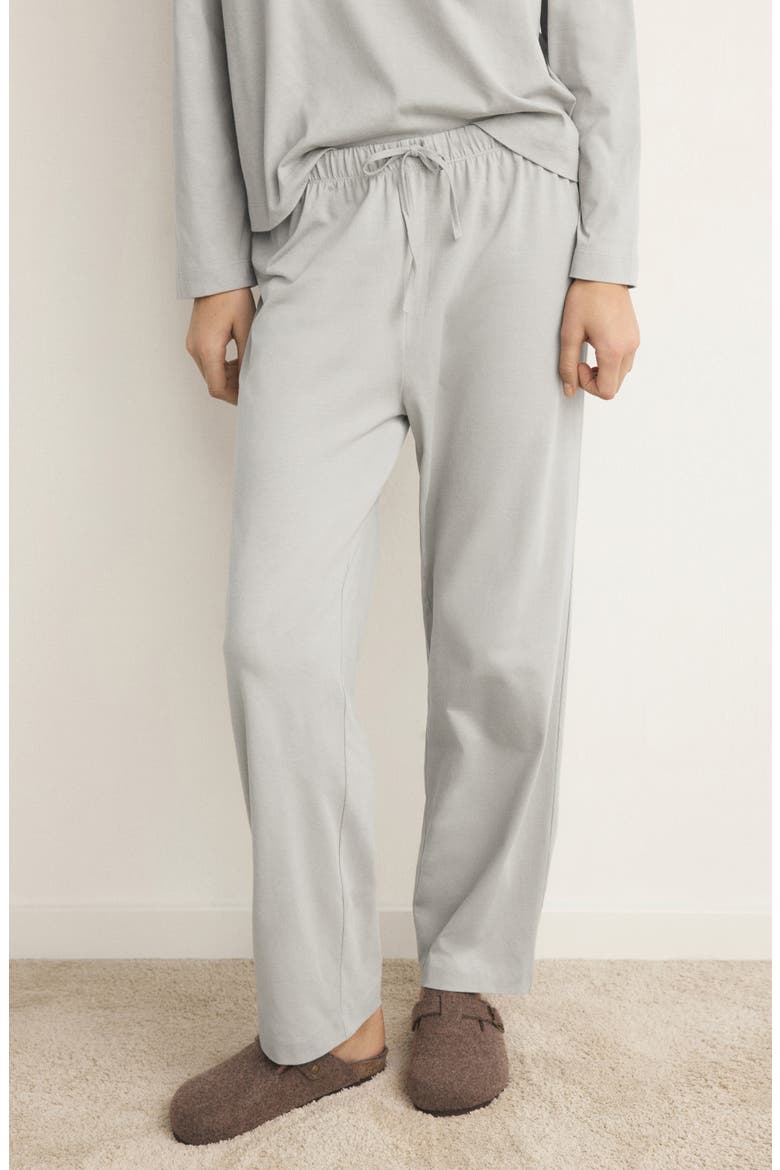 Plain Cotton Pajamas, Alternate, color, LIGHT GREY
