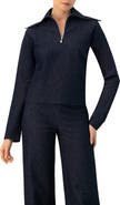 IVONNE Ribbed Knit Sweater with Neckline Zipper