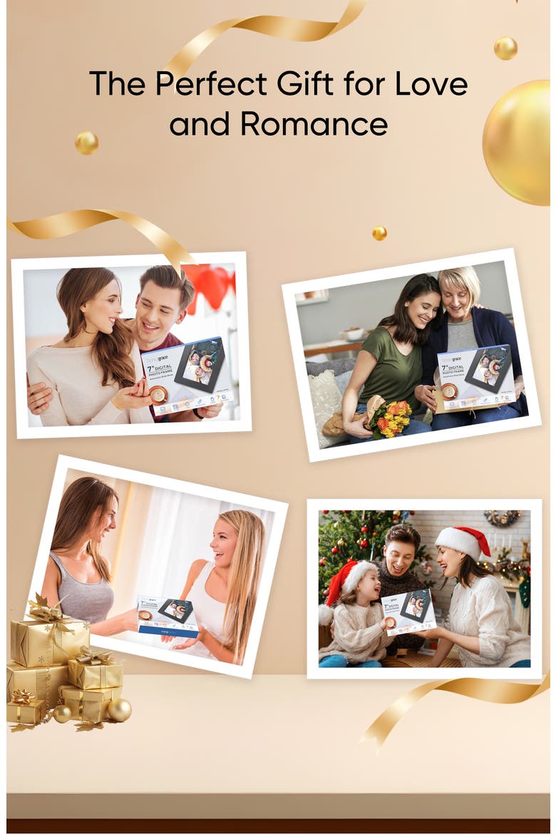 7" Digital Photo Frame, Alternate, color, Black
