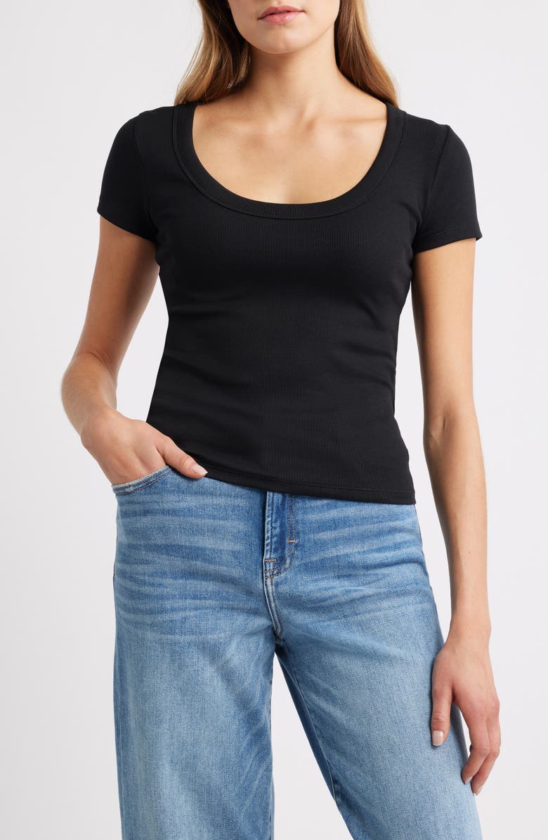 Madewell (Re)generative Cotton Rib Scoop Neck T-Shirt, Main, color,