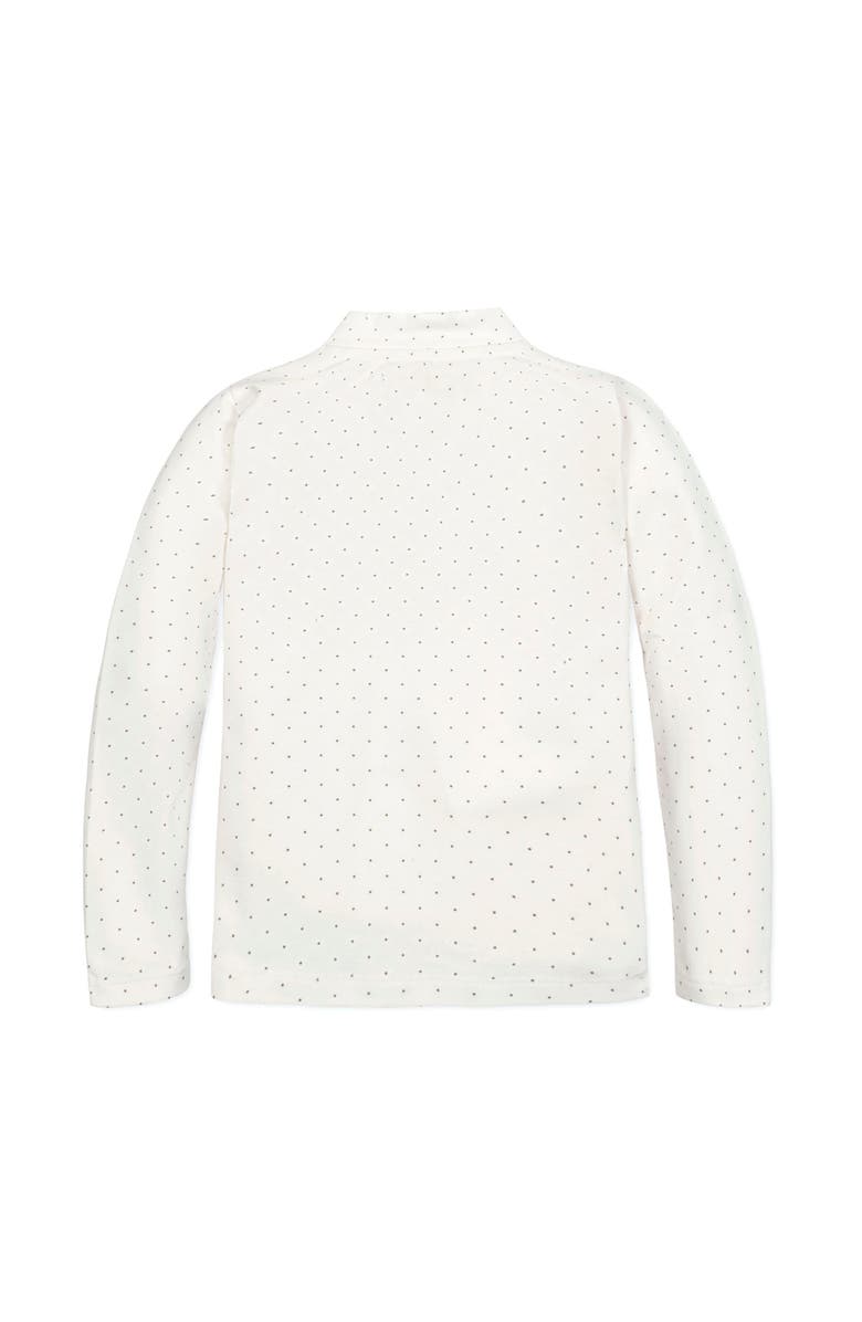 Hope & Henry Kids' Organic Long Sleeve Mock Neck Knit Top, Alternate, color, Soft White Pindot