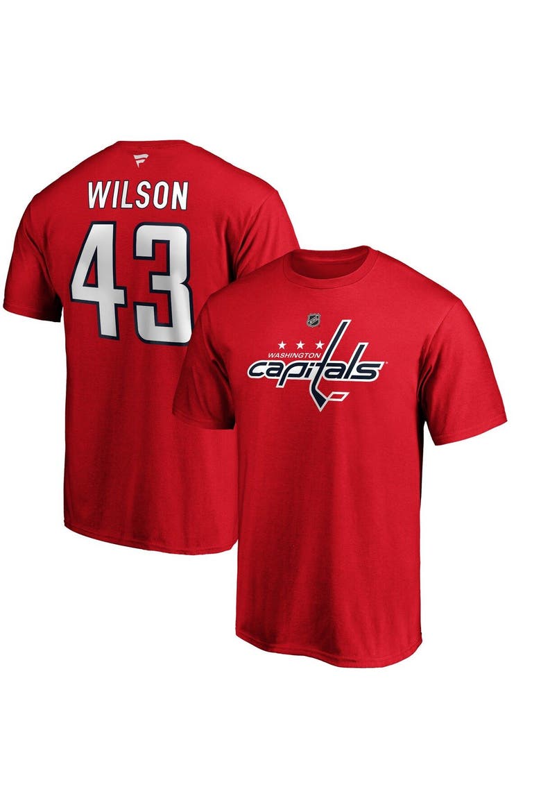 Men's Fanatics Branded Tom Wilson Red Washington Capitals Team Authentic Stack Name & Number T-Shirt, Alternate, color, RED