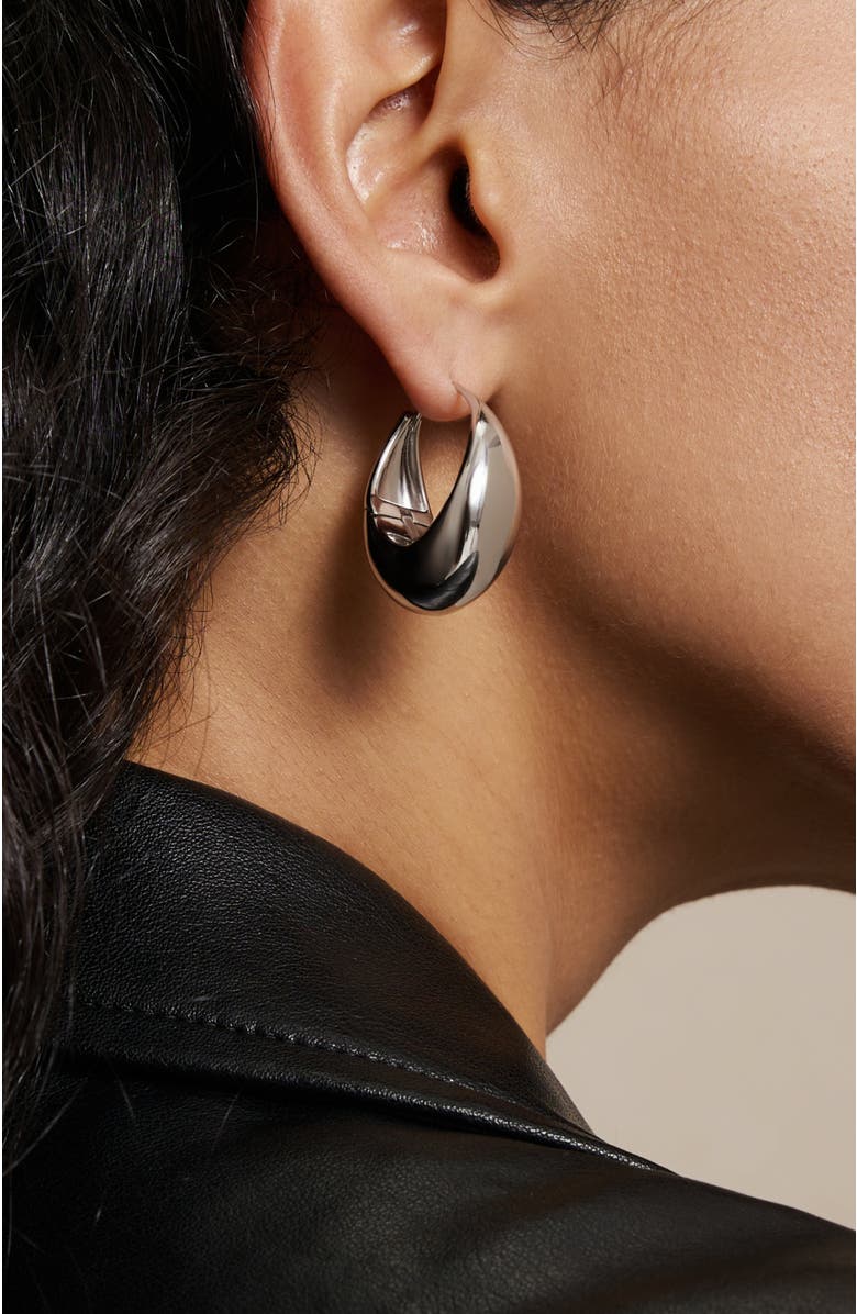 RC RETRO CHIC Drop Hoop Earrings, Alternate, color, Silver