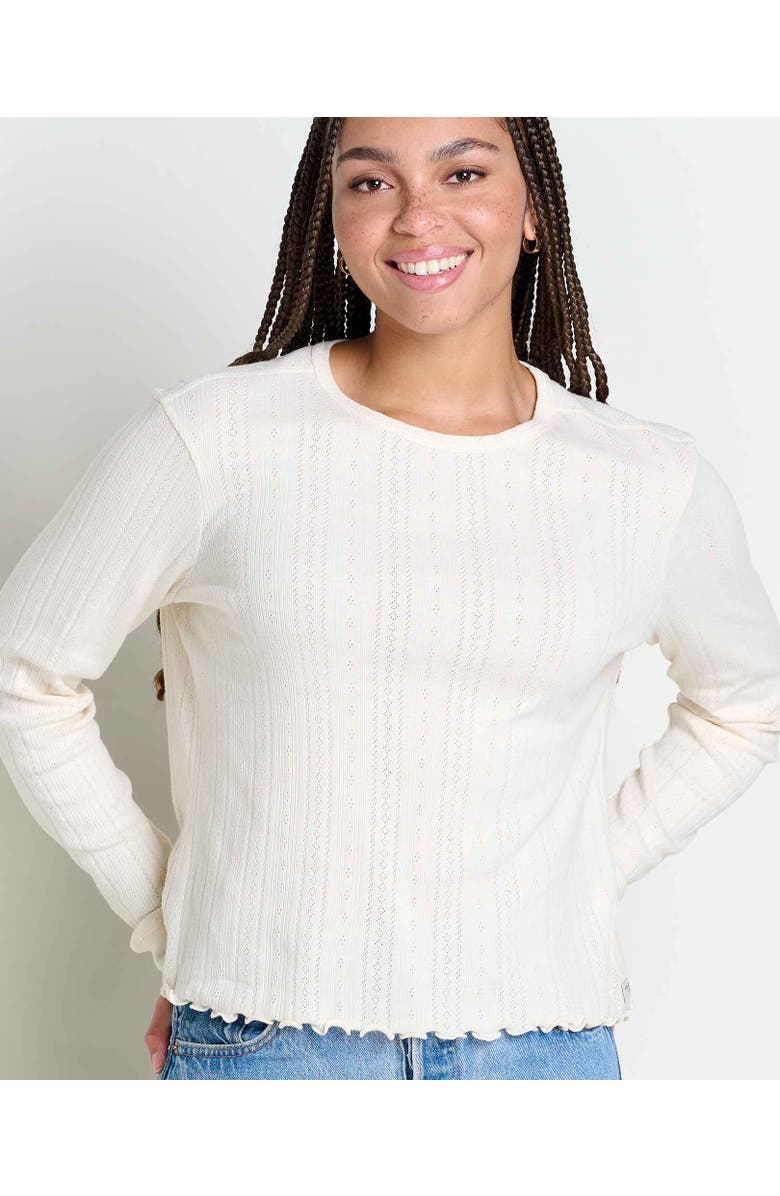 Toad & Co Foothill Pointelle Long Sleeve Crew II, Alternate, color, Salt