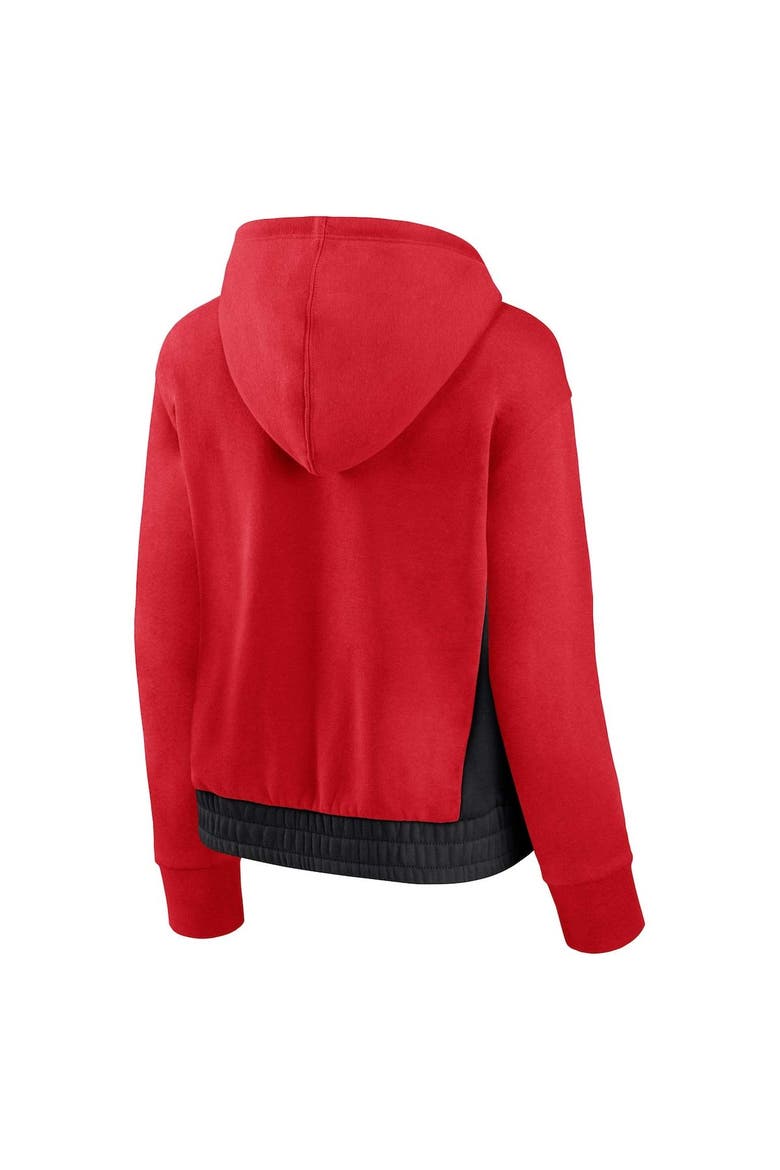 Women's Fanatics Branded Red Chicago Bulls Iconic Halftime Colorblock Pullover Hoodie, Alternate, color, Red