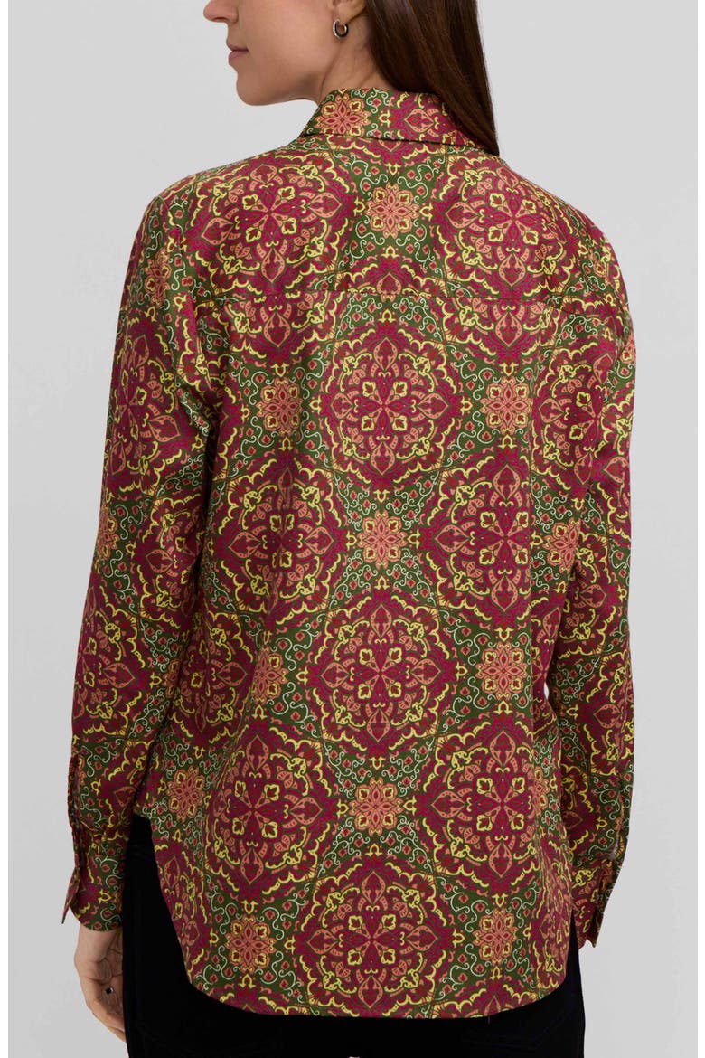 Meghan Medallion Print Cotton Button-Up Shirt, Alternate, color, RED/ MULTI