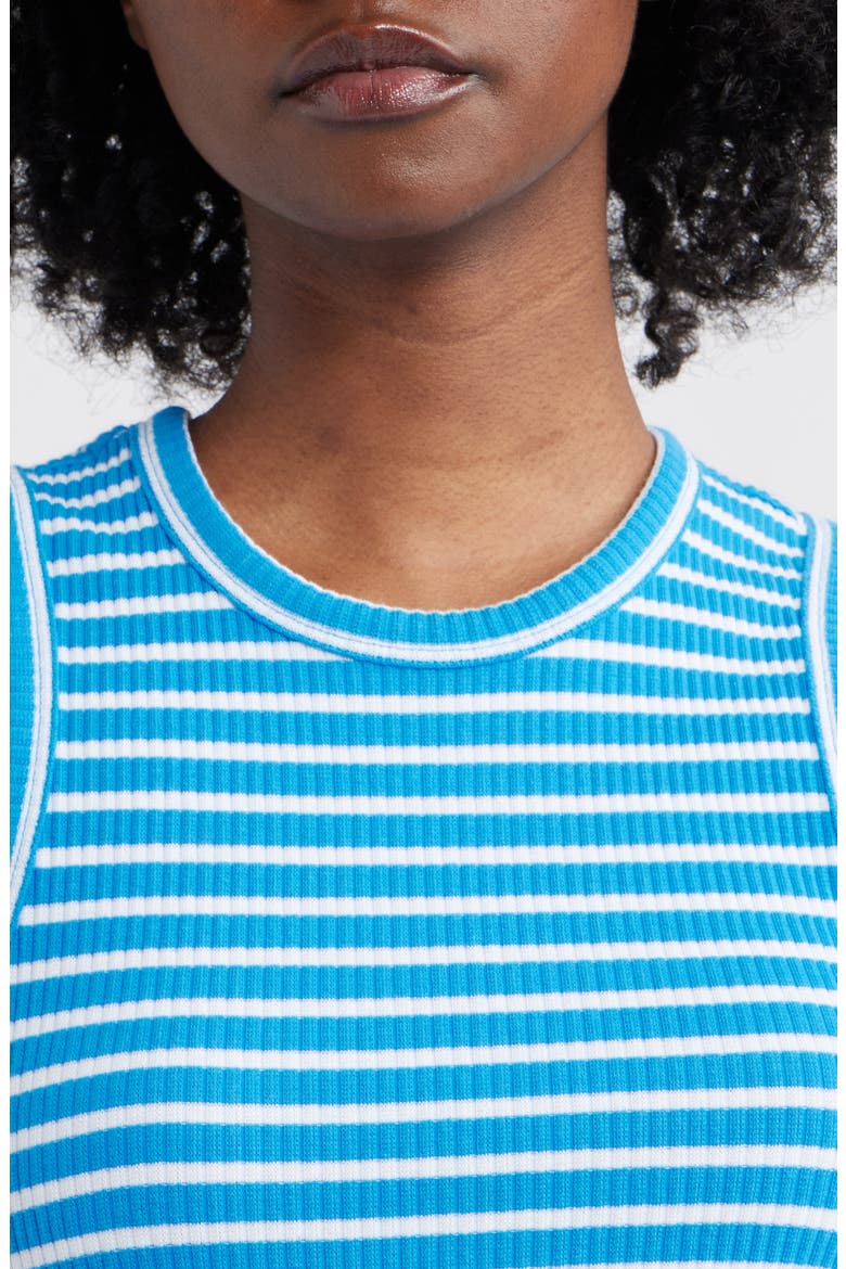 The Racer Stripe Rib Knit Tank, Alternate, color, CHAMBRAY BLUE STRIPE