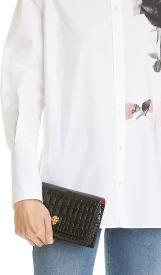 【関税&送料込】Alexander Mcqueen Borsa Mini Skull McQueen Alexander McQueen Mini Skull Croc Embossed Leather