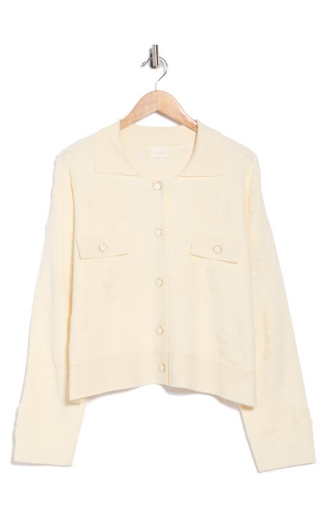 Floral Textured Sweater Jacket