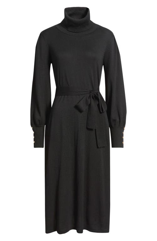 Julia Jordan Turtleneck Long Sleeve Midi Dress In Black