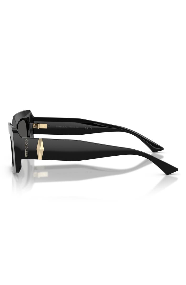 Jimmy Choo 53mm Rectangular Sunglasses, Alternate, color, Black / Dark Grey
