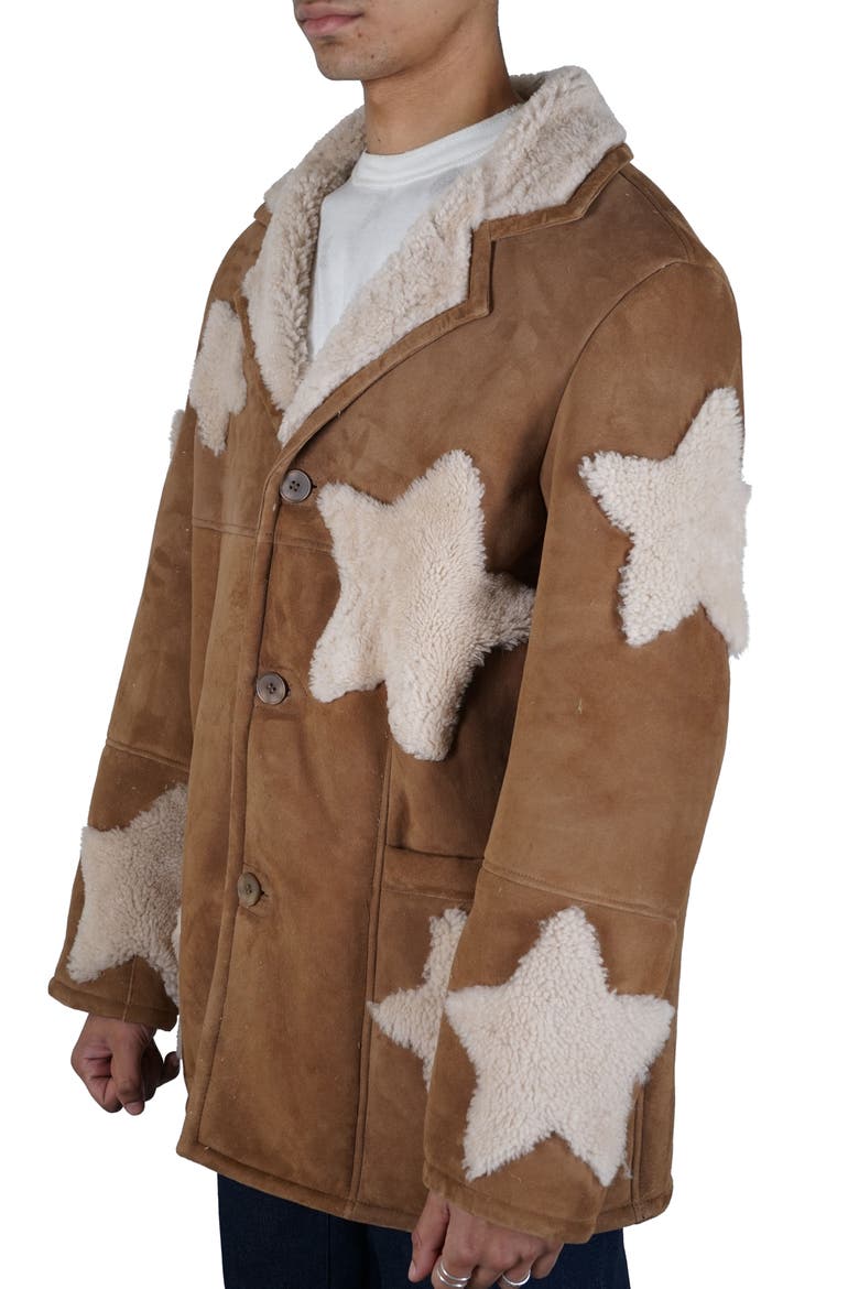 Gender Inclusive Star Genuine Shearling Coat, Alternate, color, CAMEL