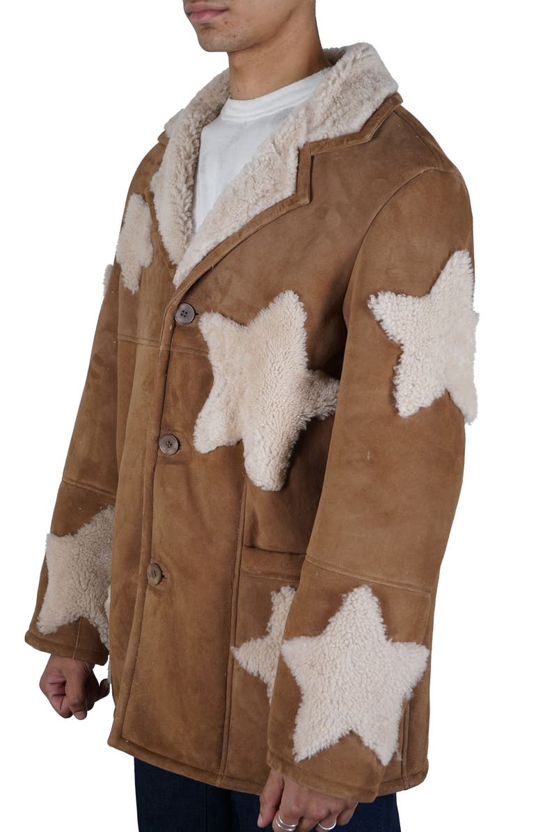Sky High Farm Workwear Gender Inclusive Star Genuine Shearling Coat, Alternate, color, 