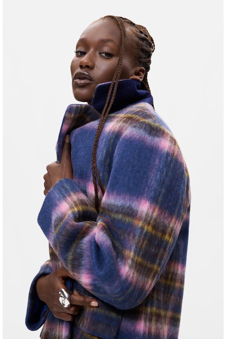 Plaid Overcoat, Alternate, color, NAVY BLUE