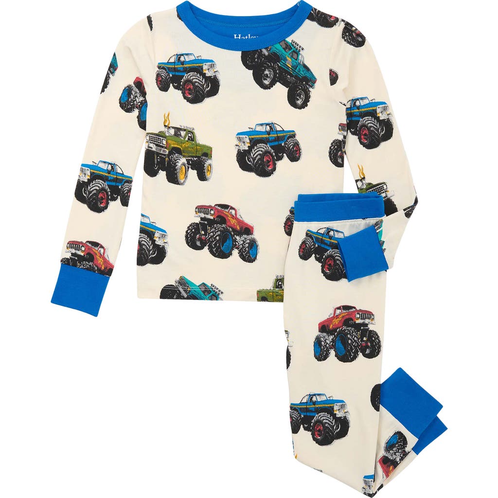 Hatley Kids' Mega Monster Truck Fitted Two-piece Pajamas In Multi
