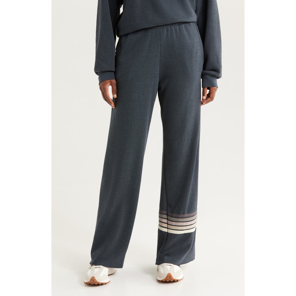 Aviator Nation Rugby Stitch Wide Leg Sweatpants
