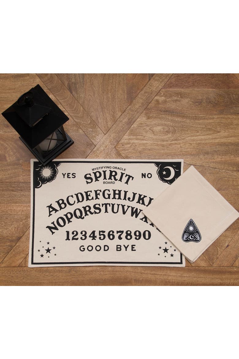 Spirit Board Planchette Halloween Set of 6 Cloth Napkins, Alternate, color, Beige