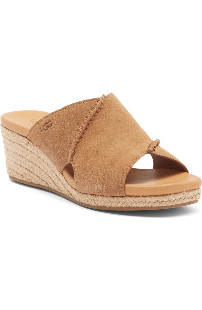 UGG<sup>®</sup> Taia Wedge Heel Sandal, Main, color, Chestnut