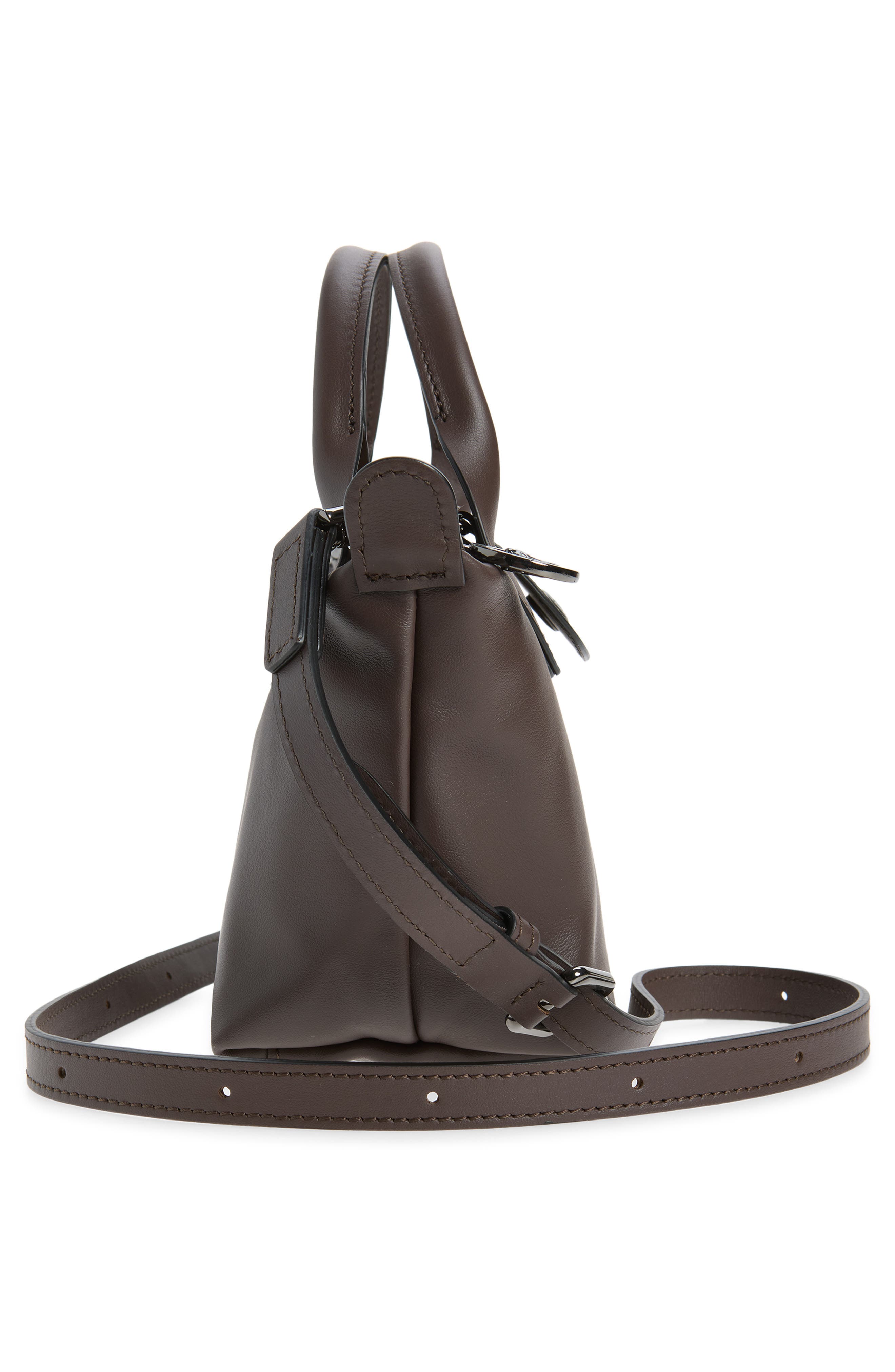 Longchamp Extra Small Le Pliage Xtra Leather Top Handle Bag, Alternate, color, Mocha