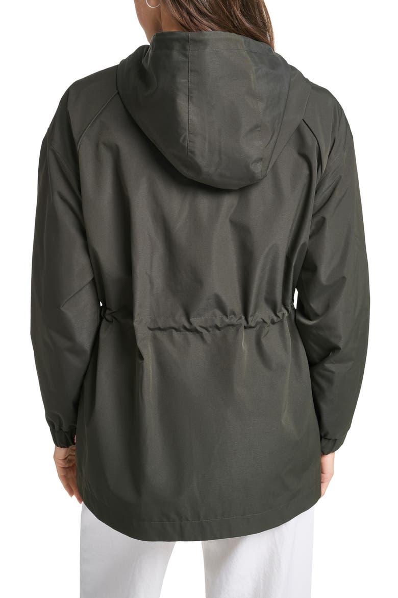 Water Resistant Hooded Rain Jacket, Alternate, color, ARMY GREEN
