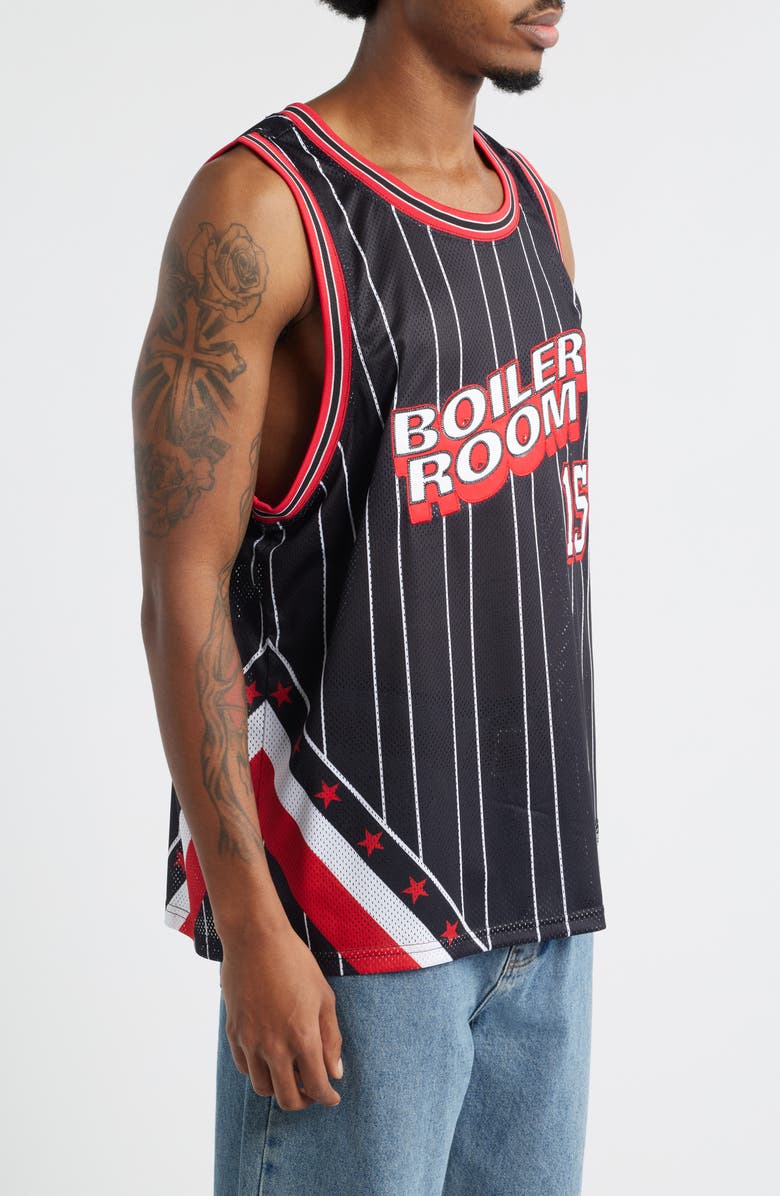 BOILER ROOM Graphic Mesh Basketball Jersey, Alternate, color, Black