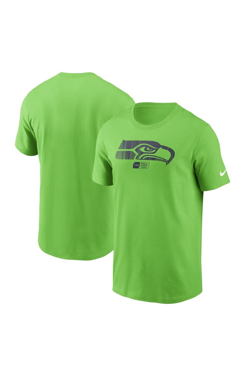 Nike Men's Nike Neon Green Seattle Seahawks Faded Essential T-Shirt, Main, color, Neon Green