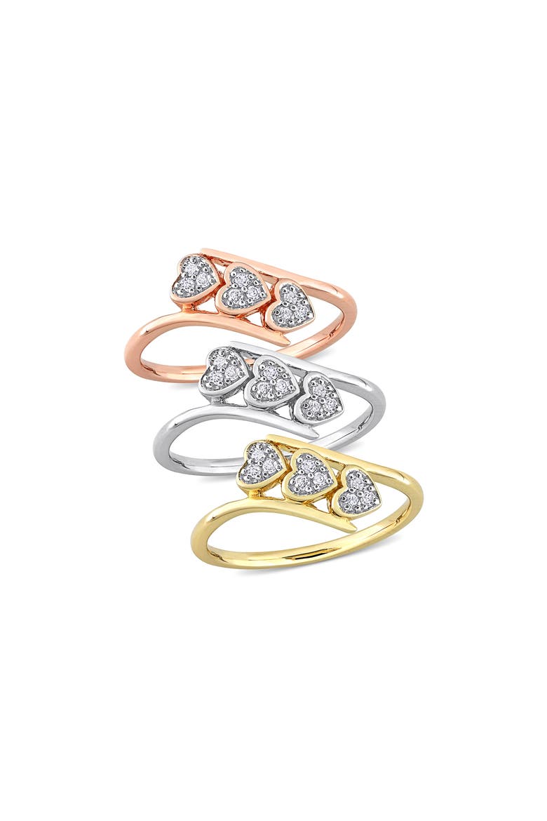Set Of 3 Trio Heart Diamond Rings - 0.27ct., Main, color, MULTI