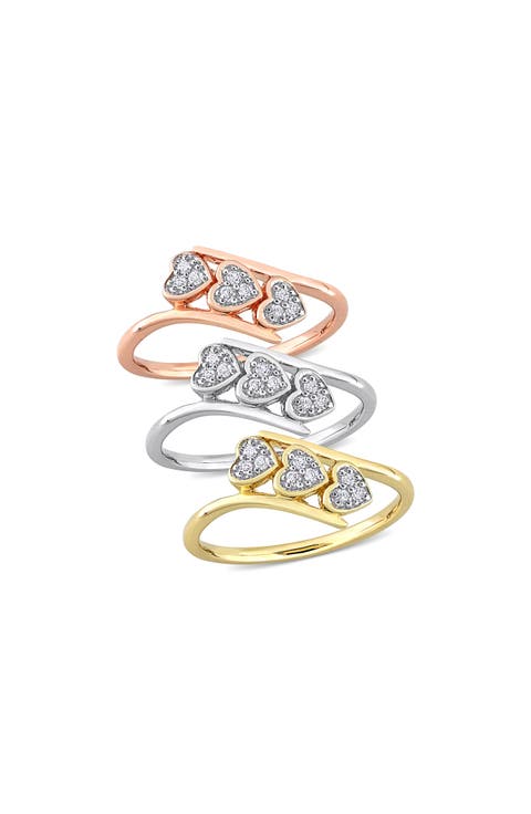 Set Of 3 Trio Heart Diamond Rings - 0.27ct.
