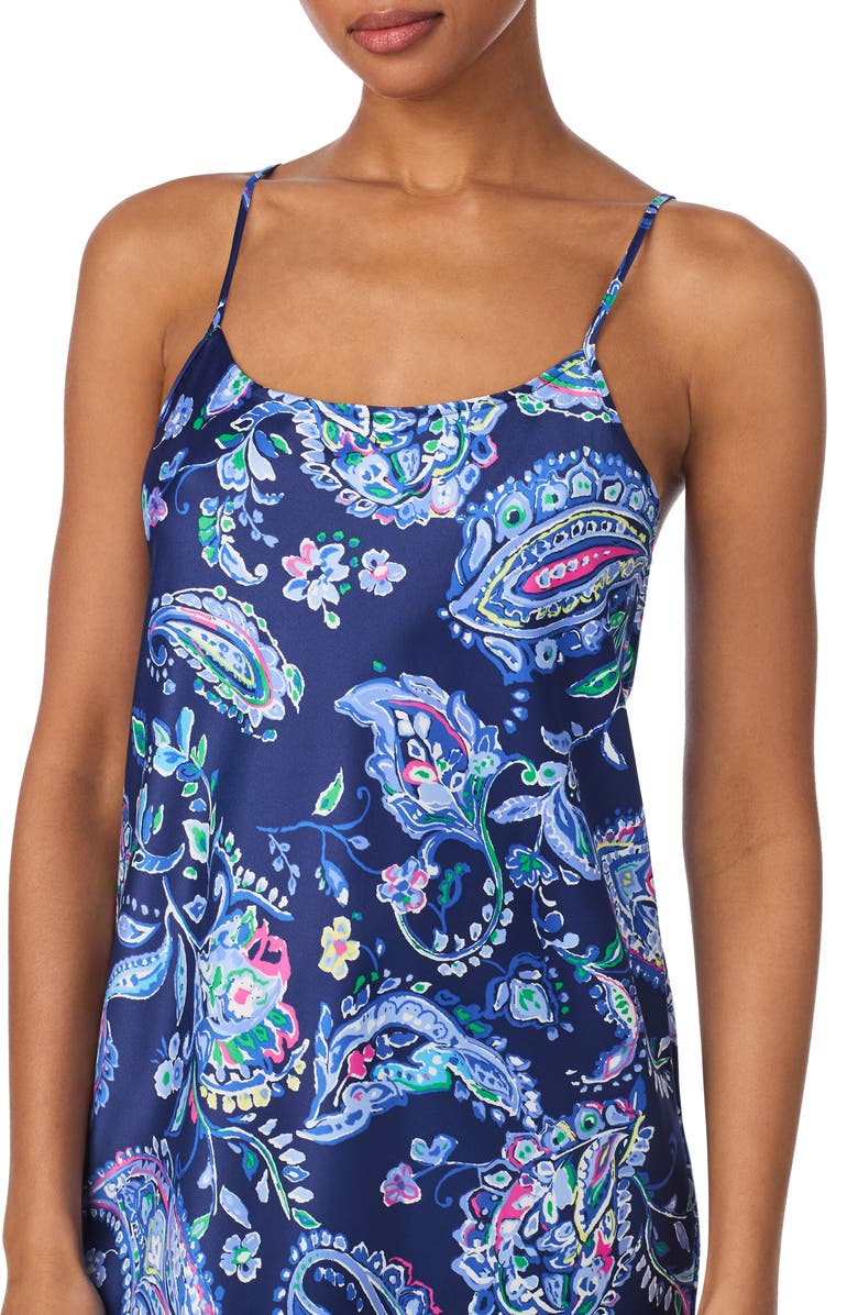Lauren Ralph Lauren Paisley Nightgown, Alternate, color, Blue Paisley