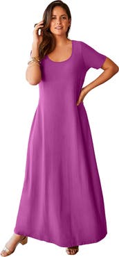 Jessica London Stretch Cotton T Shirt Maxi Dress
