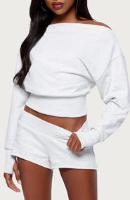 EDIKTED Hennie Off Shoulder Sweatshirt