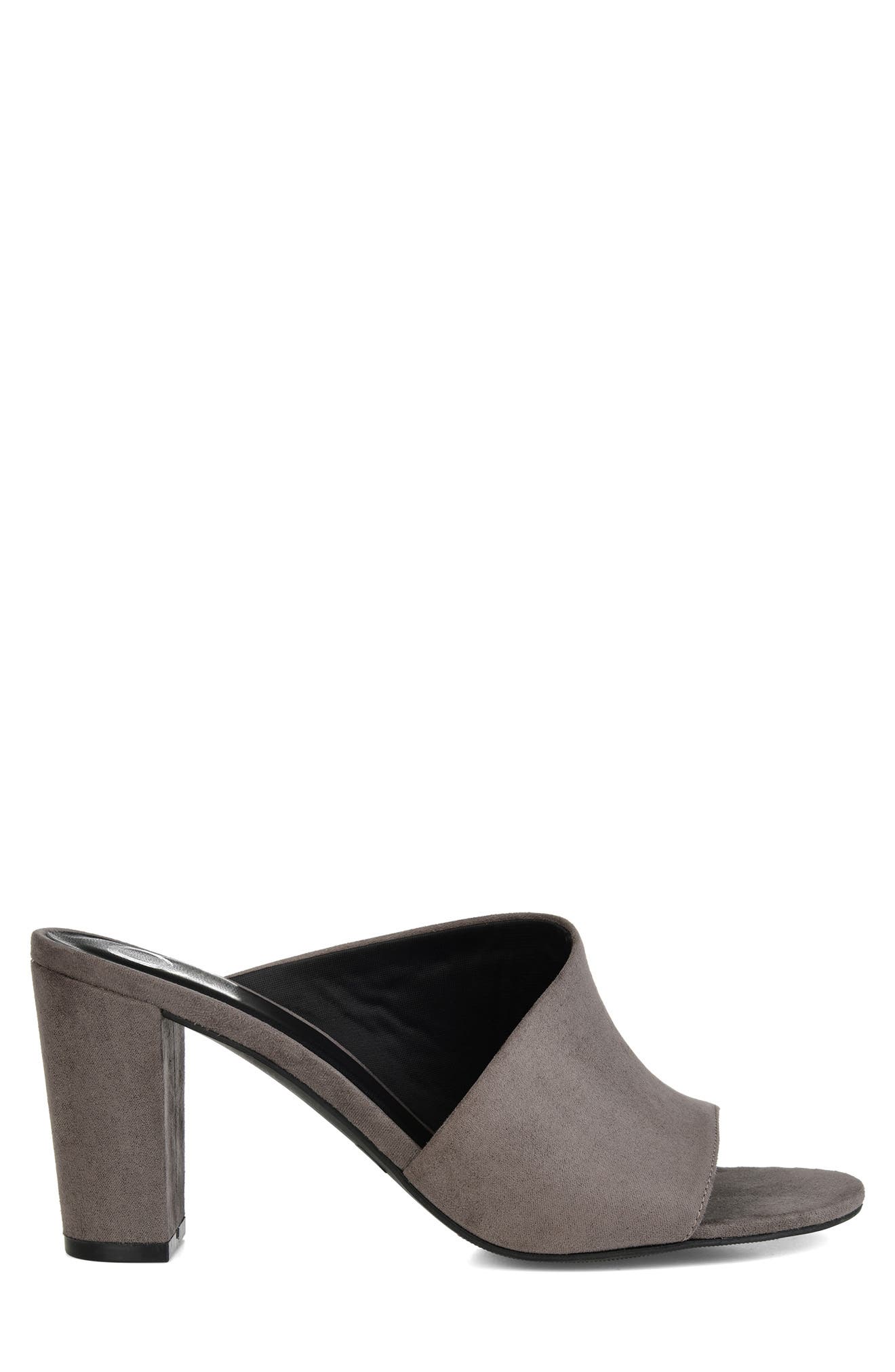 Journee Collection Allea Block Heel Mule - Wide Width, Alternate, color, Grey