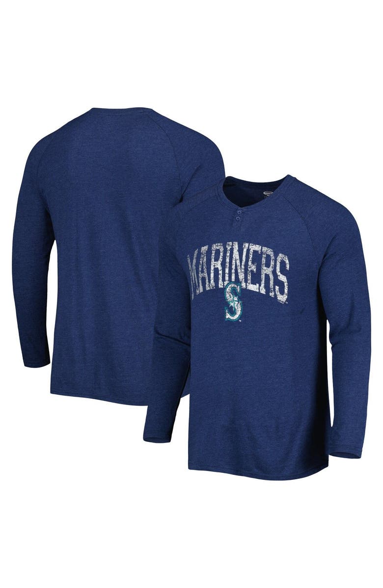 CONCEPTS SPORT Men's Concepts Sport Navy Seattle Mariners Inertia Raglan Long Sleeve Henley T-Shirt, Main, color, 