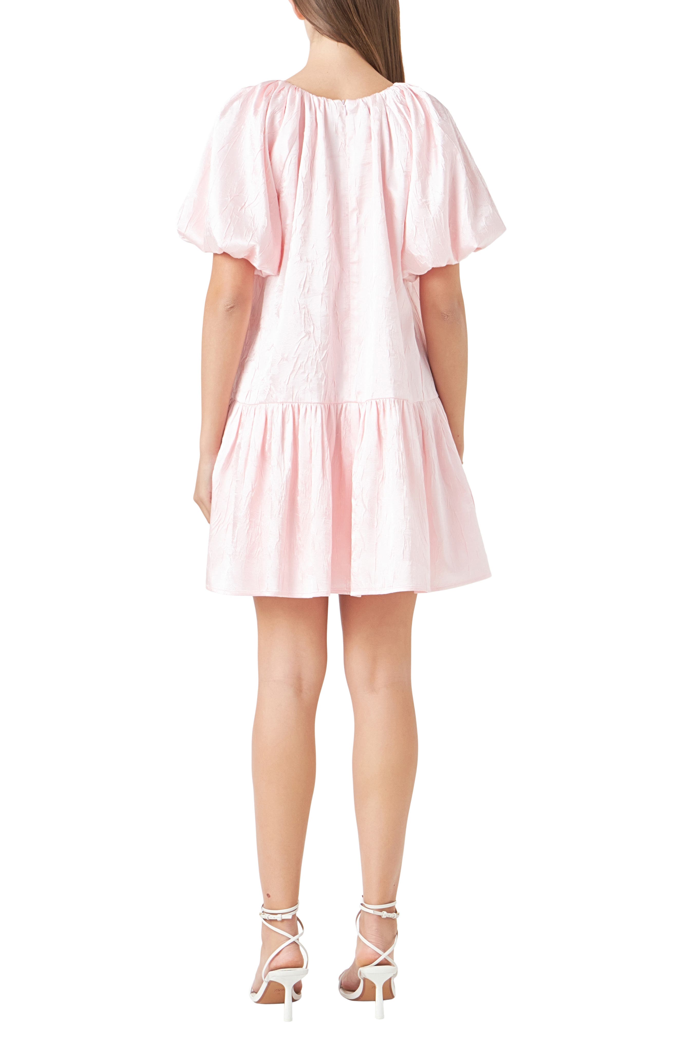 Crinkle Satin Shift Minidress - image 2