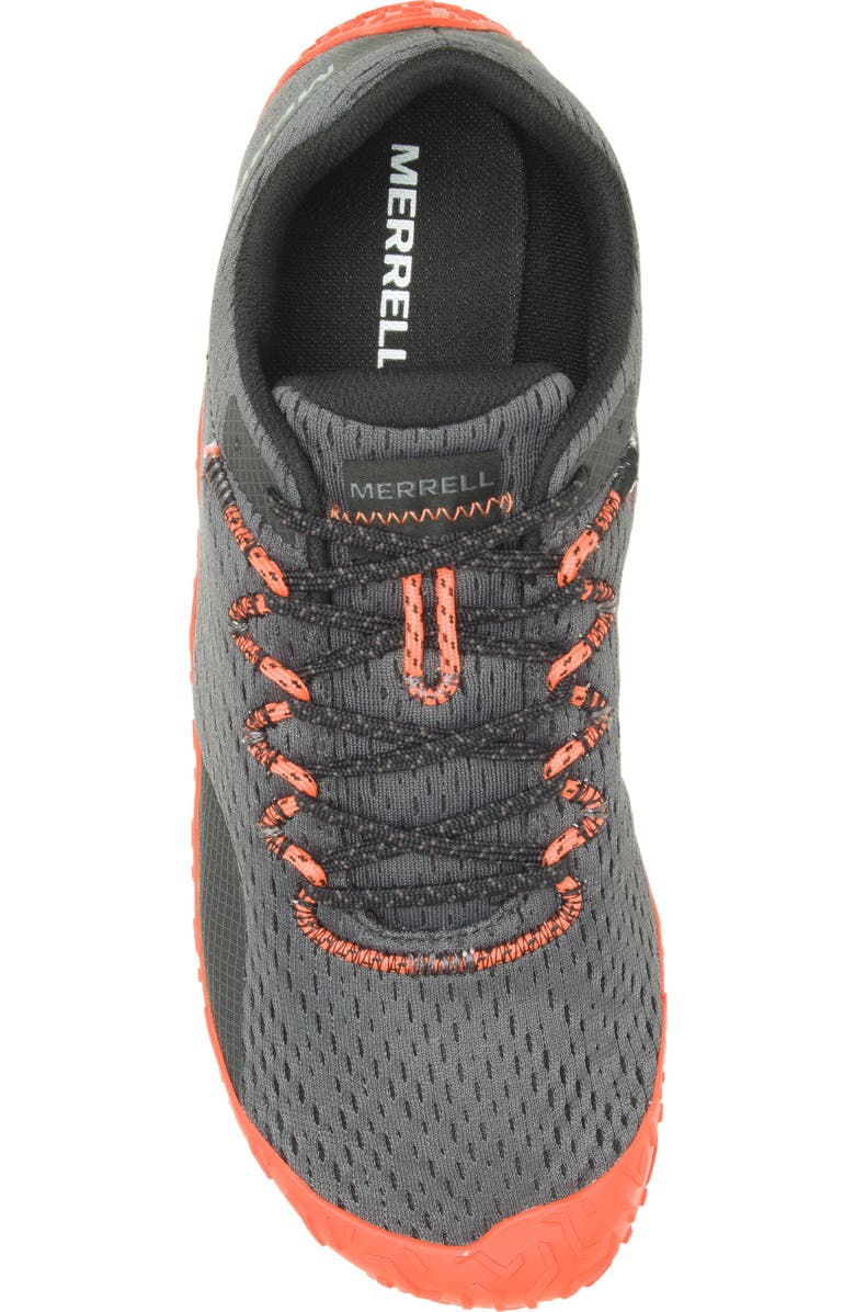 Merrell Vapor Glove 6 Trail Running Shoe, Alternate, color, Granite/ Tangerine