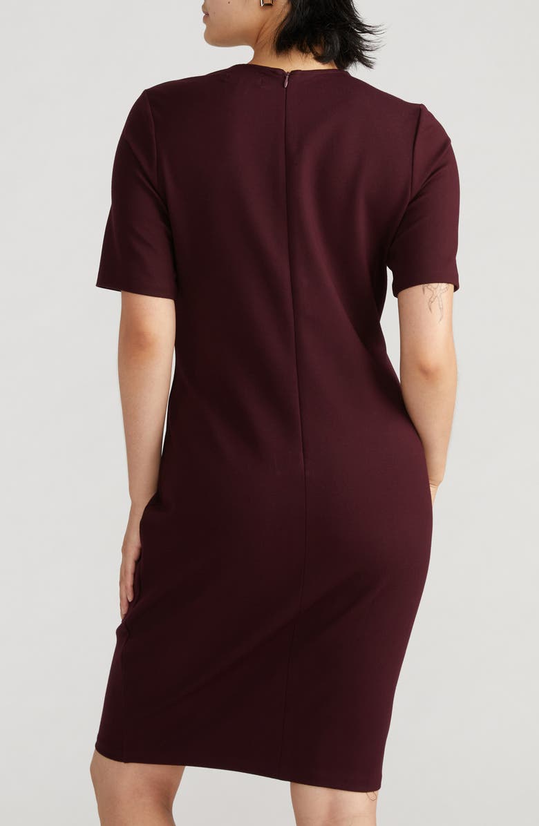 Universal Standard Envelope Neck Ponte Dress, Alternate, color, Black Cherry Red