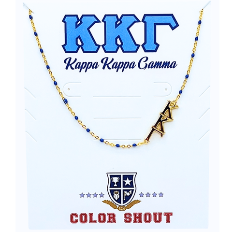 Kappa Kappa Gamma Greek Letter Side Set Necklace