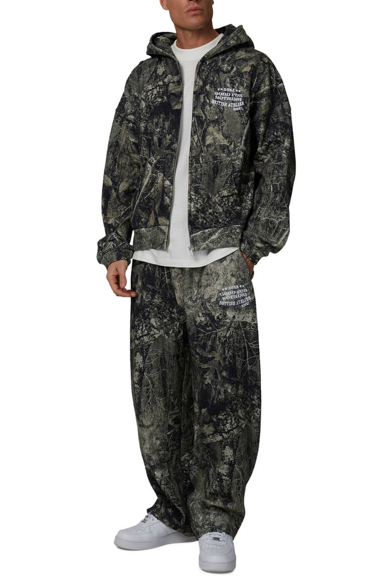 Boxy-Fit Zipped Icarus Hoodie, Alternate, color, Green