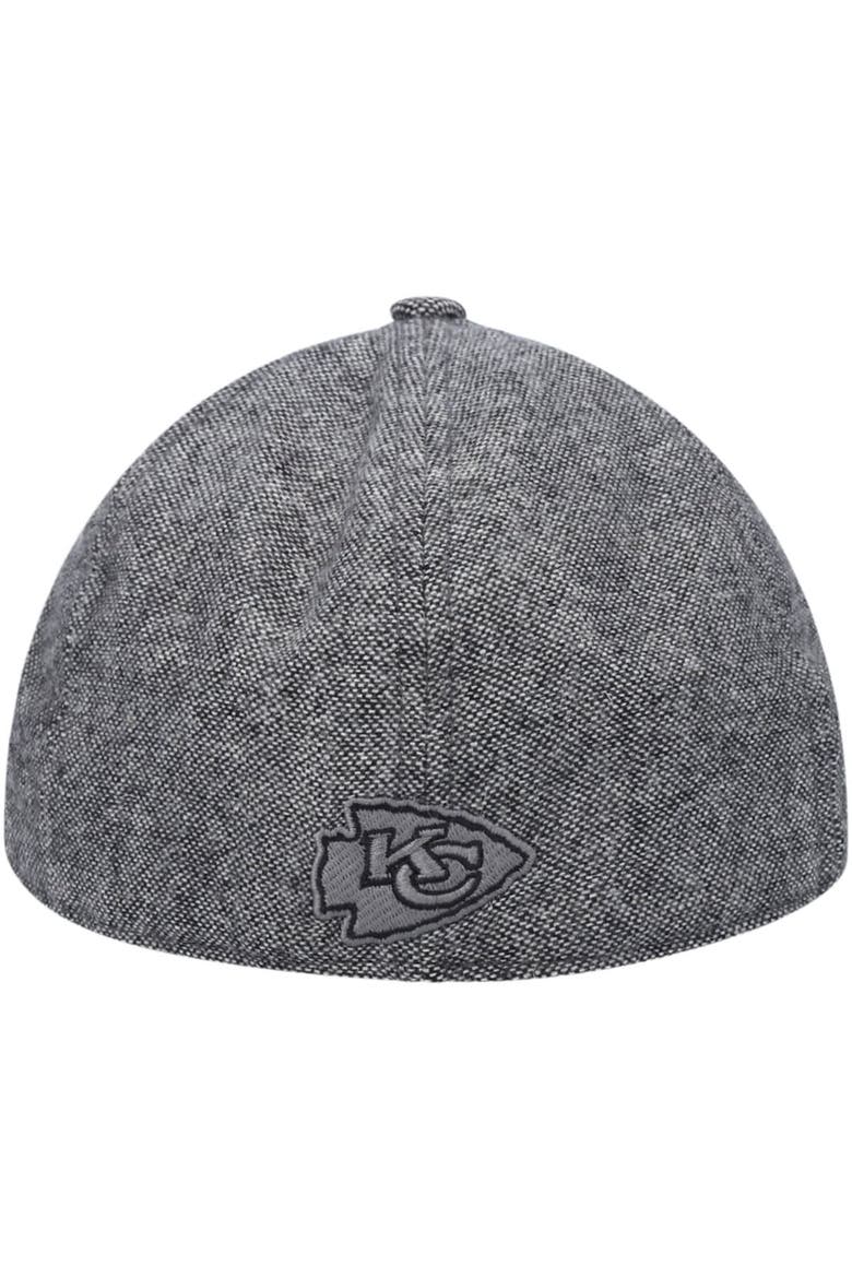 Men's New Era Gray Kansas City Chiefs Peaky Duckbill Fitted Hat, Alternate, color, Black