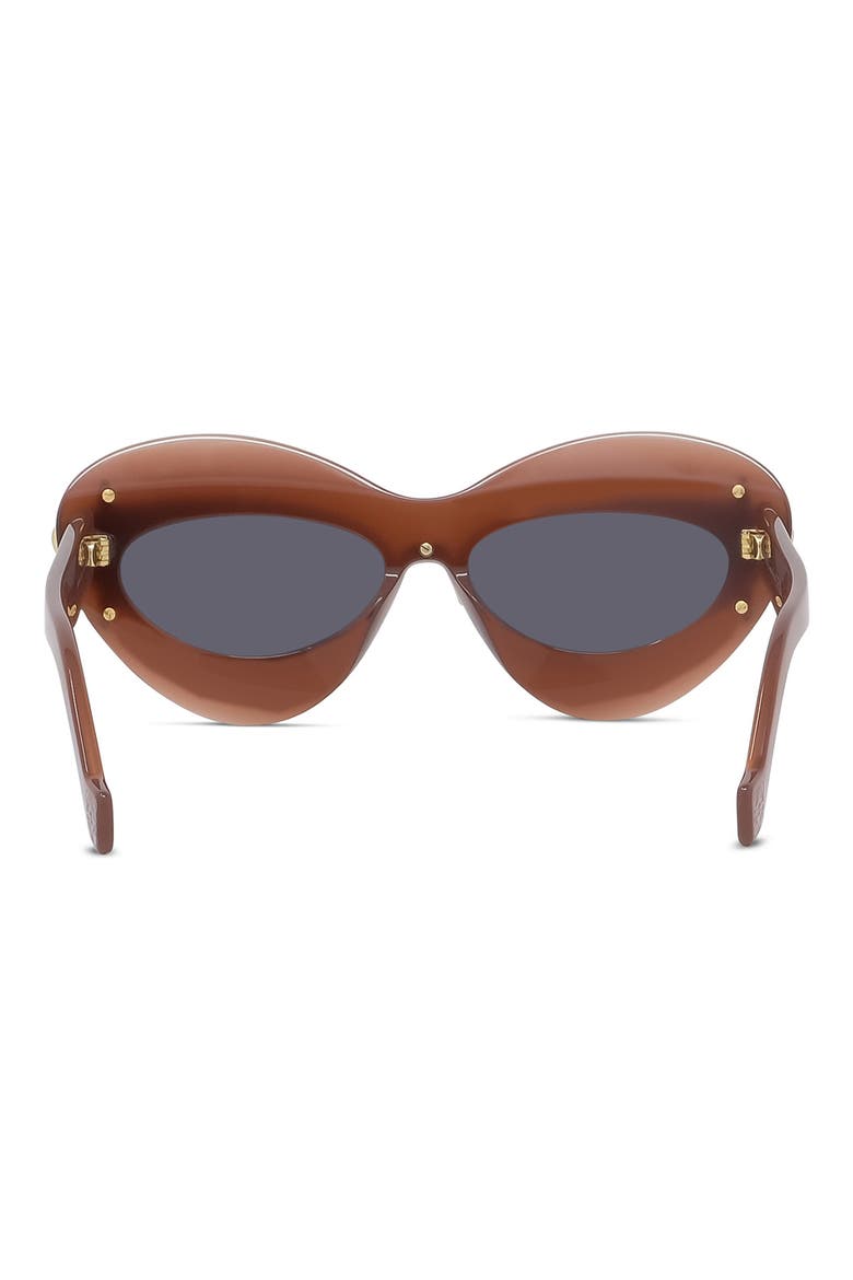 Double Frame 67mm Oversize Cat Eye Sunglasses, Alternate, color, MILKY BORDEAUX / SMOKE
