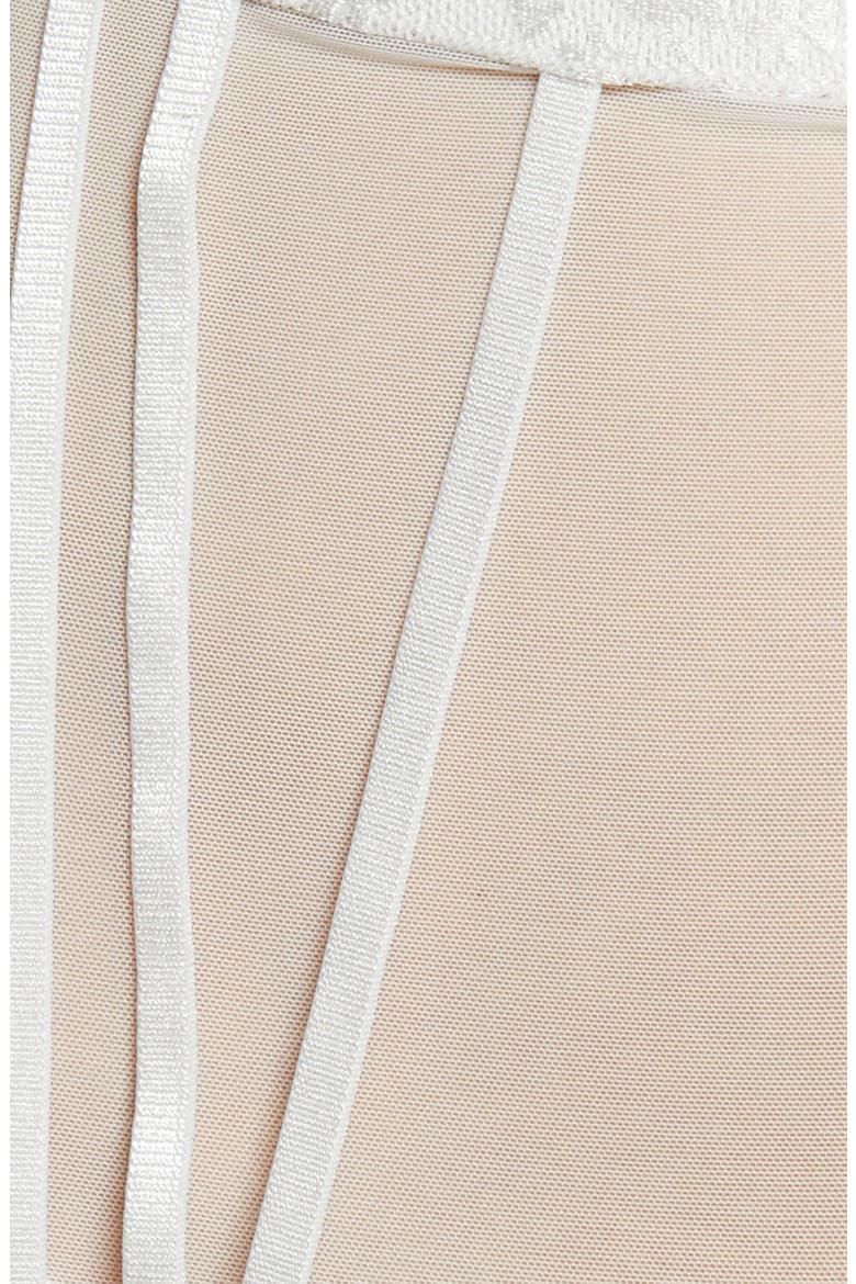 Strappy Choker Bra & High Waist Panties, Alternate, color, WHITE