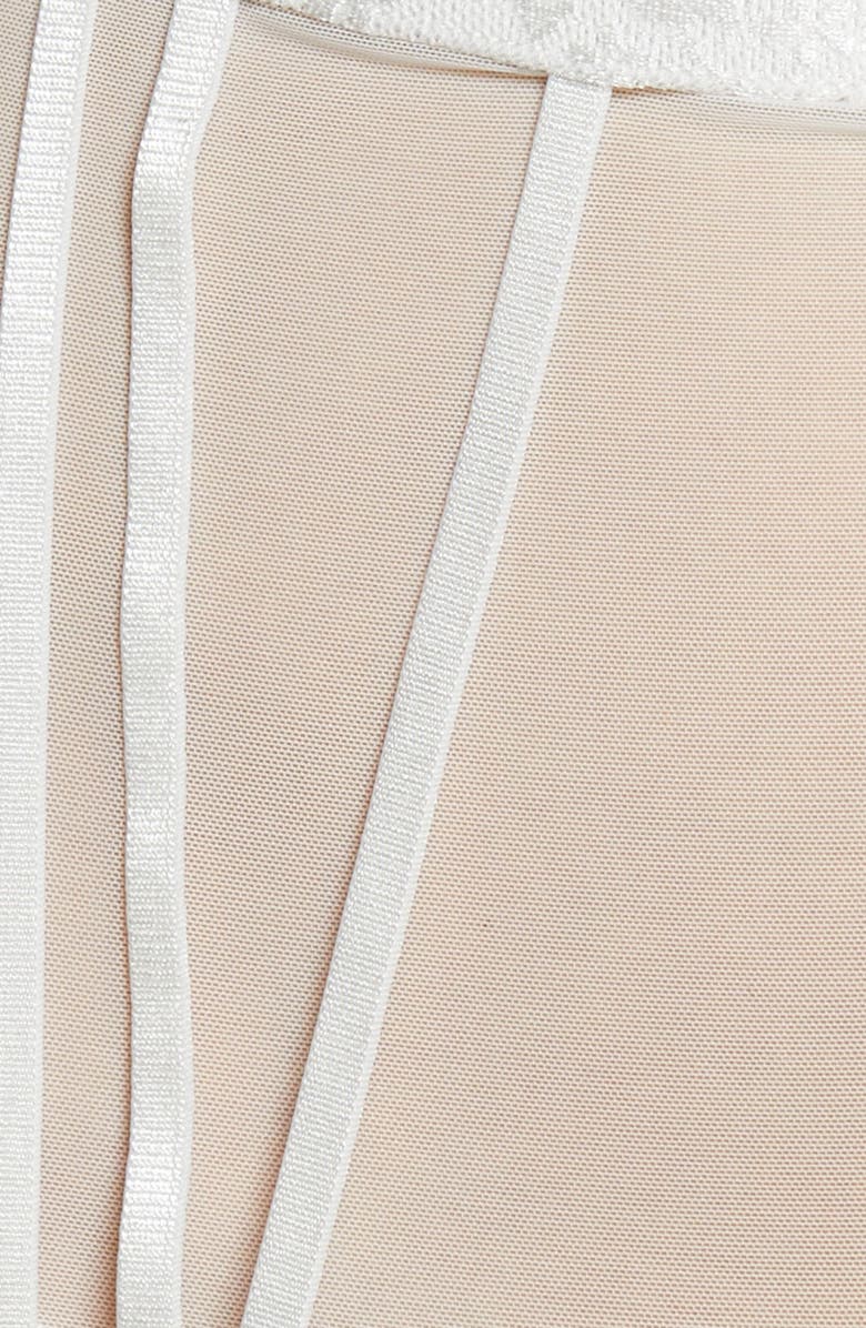 Coquette Strappy Choker Bra & High Waist Panties, Alternate, color, White