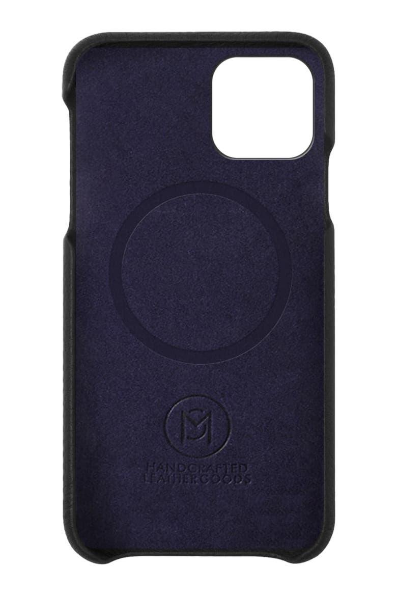 Leather Phone Case, Alternate, color, Black Caviar