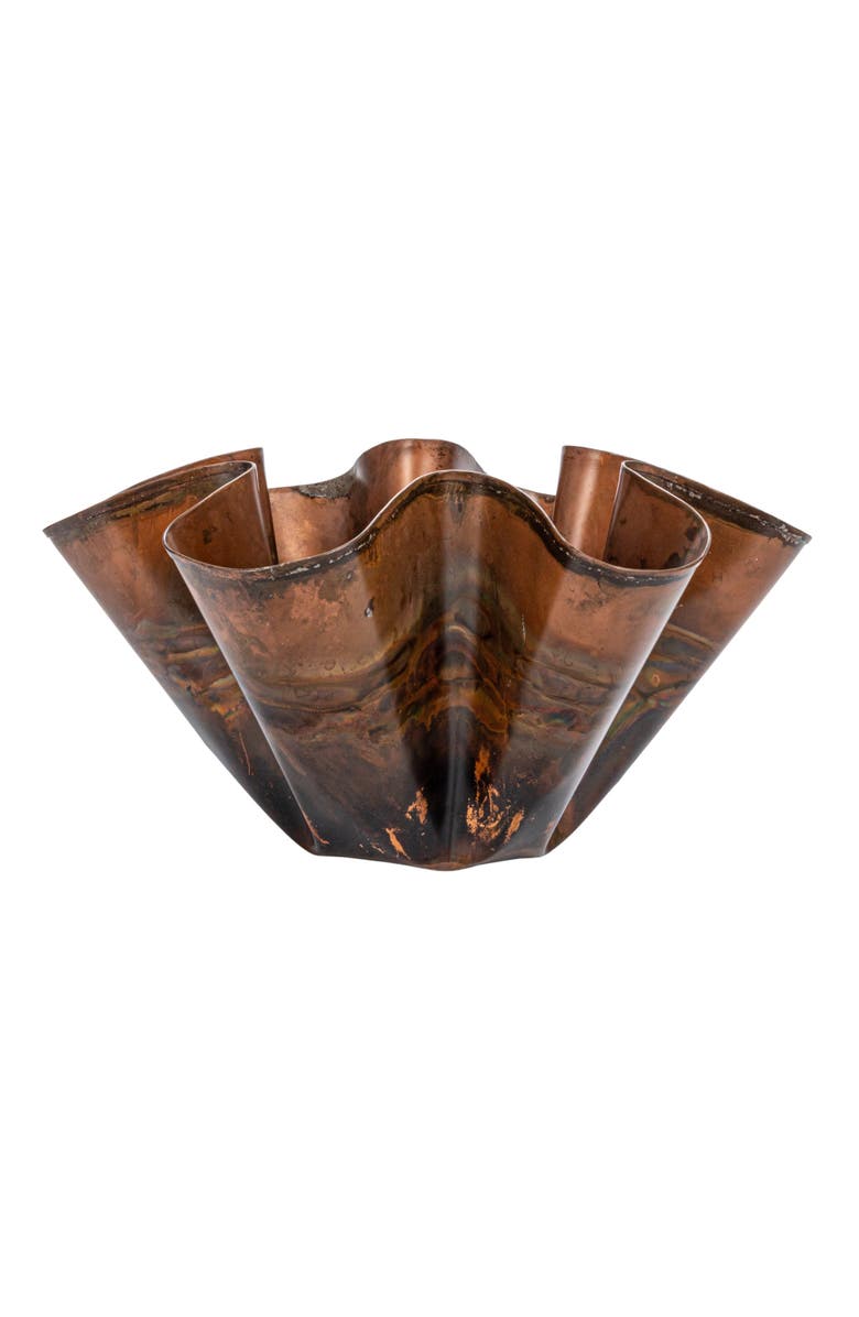 Storied Home Metal Organic Shaped Planter, Oxidized Copper, Alternate, color, Copper