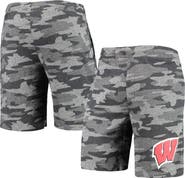 CONCEPTS SPORT Men's Concepts Sport Charcoal/Gray Wisconsin Badgers Camo Backup Terry Jam Lounge Shorts